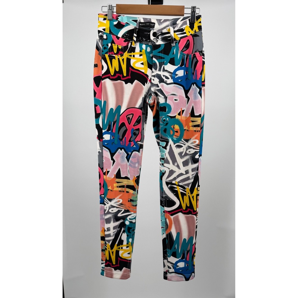 Vintage Body By Us Graffiti Print Pants, Y2K Streetwear